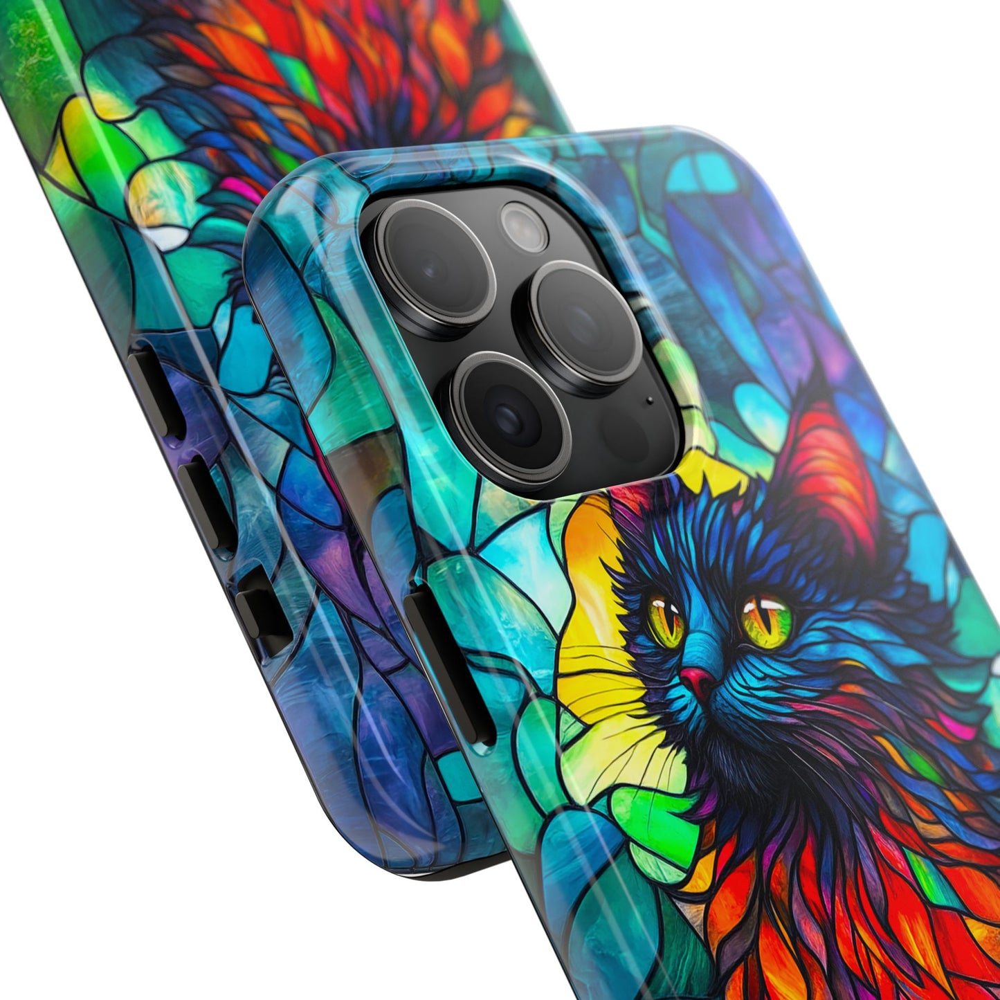 Stained Glass Cat Tough Phone Cases