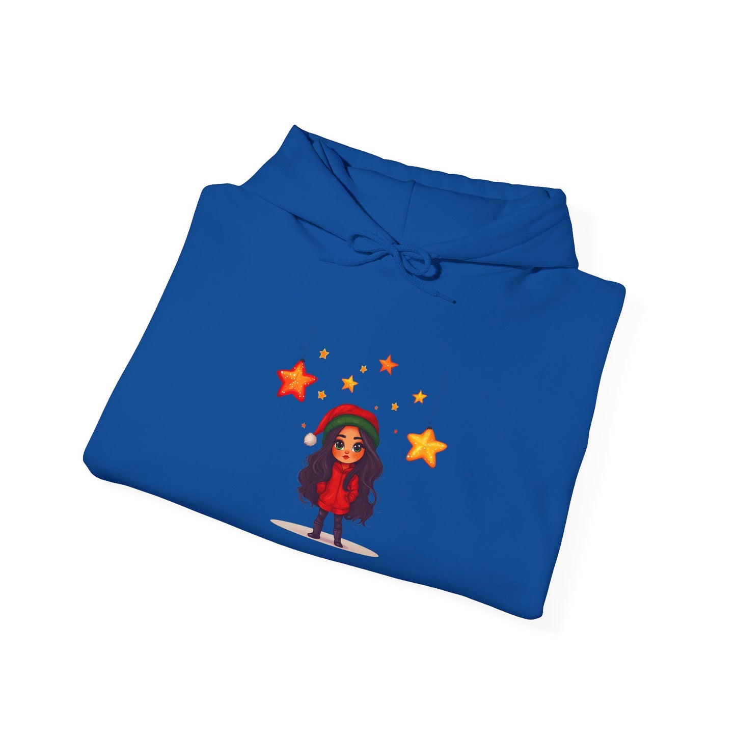 Cute Christmas Starry Ornaments Girl Unisex Heavy Blend™ Hooded Sweatshirt