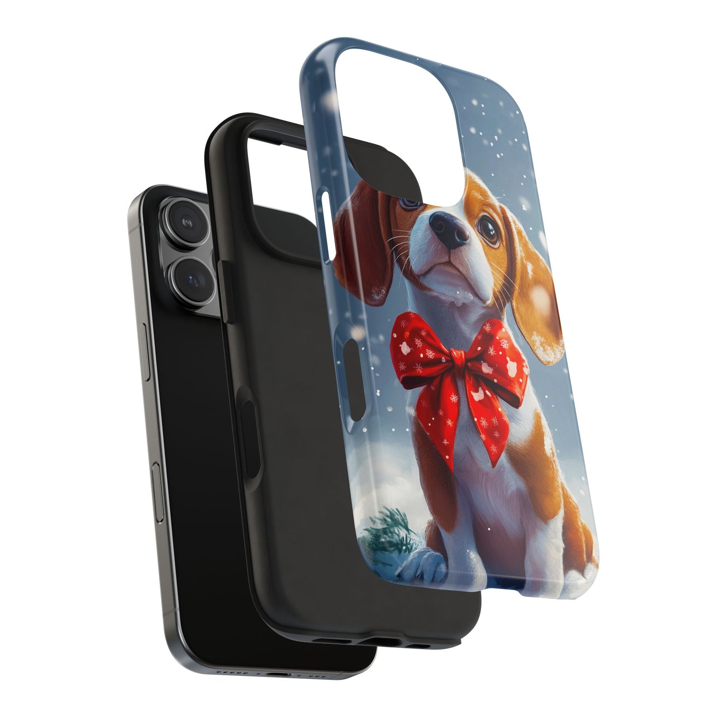 Snowy Cute Christmas Beagle Tough Phone Cases