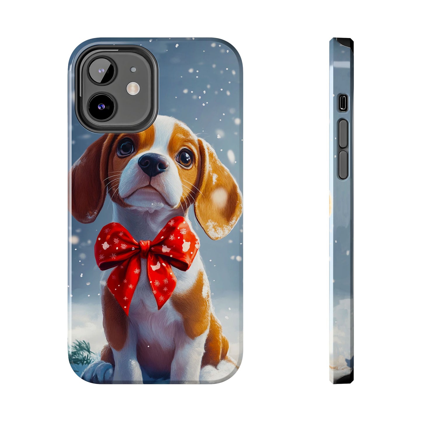 Snowy Cute Christmas Beagle Tough Phone Cases