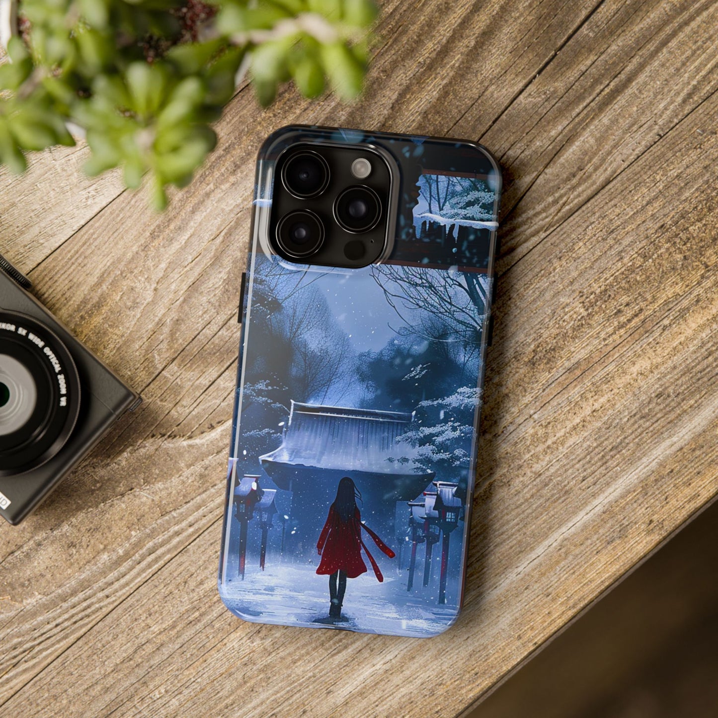 Japanese Snowy Shinto Shrine Girl Tough Phone Cases iPhone Android