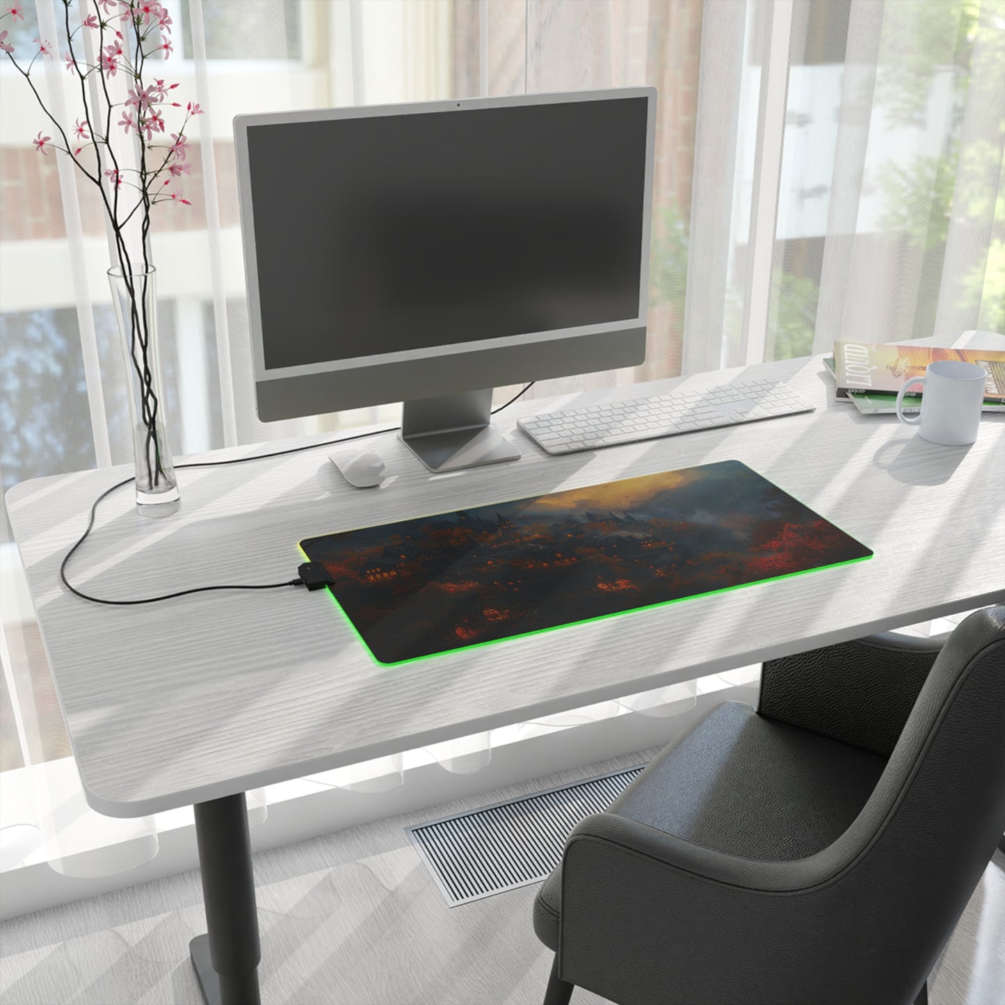 Autumn Fantasy Village LED Gaming Mouse Pad