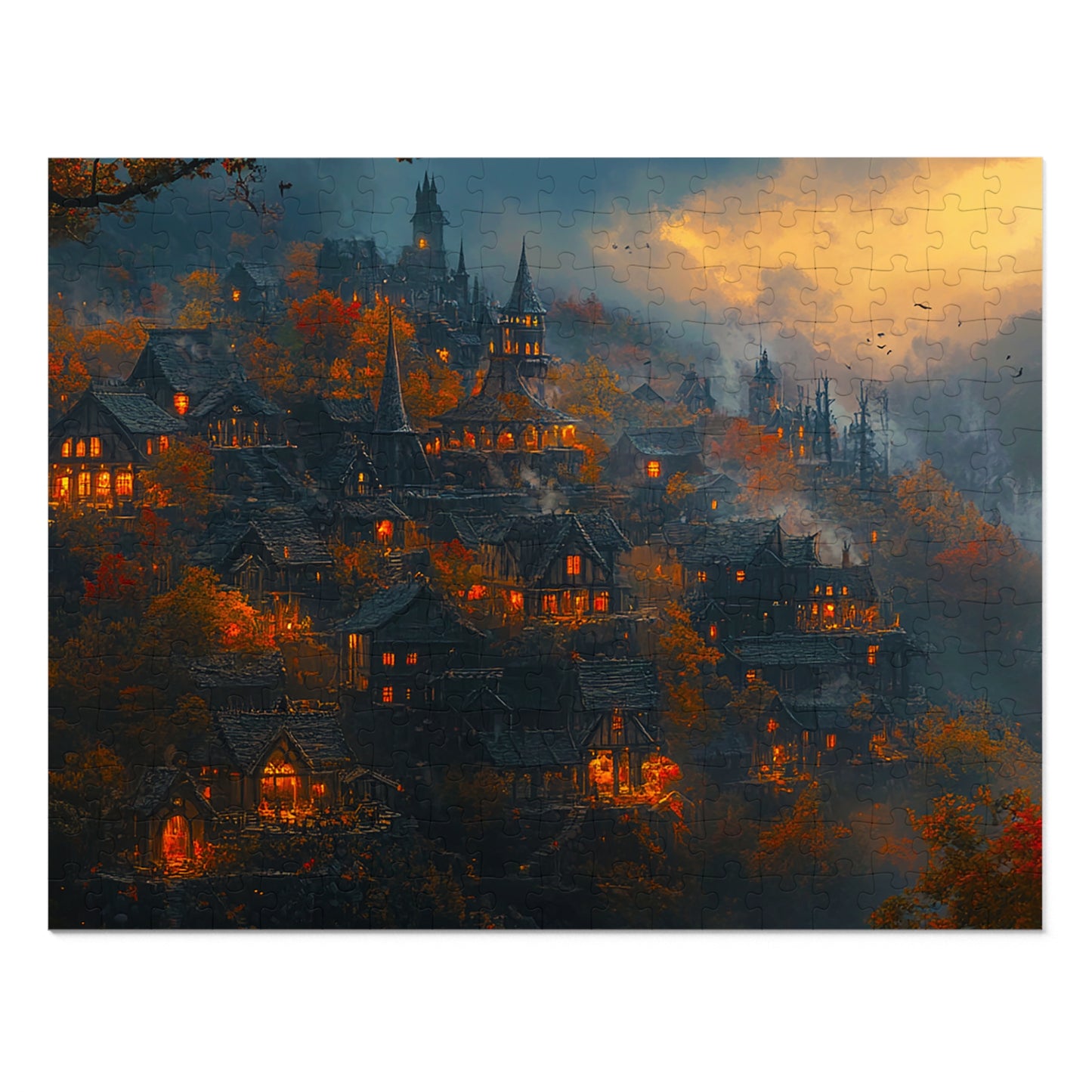 Autumn Fantasy Village Jigsaw Puzzle (30, 110, 252, 500,1000-Piece)