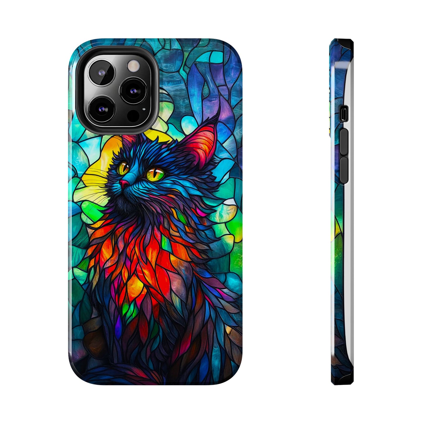Stained Glass Cat Tough Phone Cases