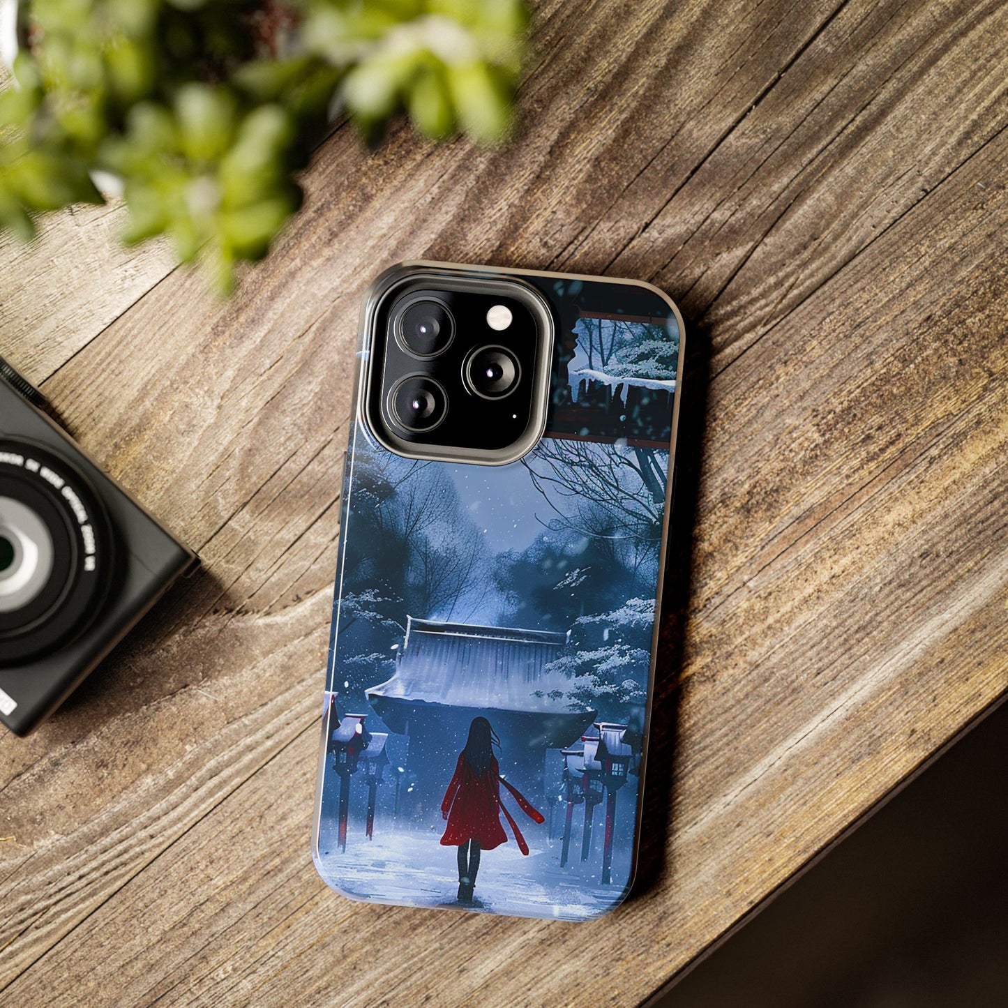 Japanese Snowy Shinto Shrine Girl Tough Phone Cases iPhone Android
