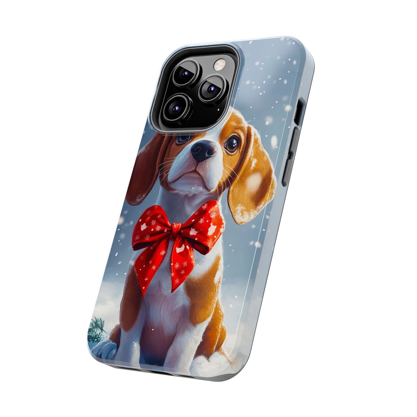 Snowy Cute Christmas Beagle Tough Phone Cases