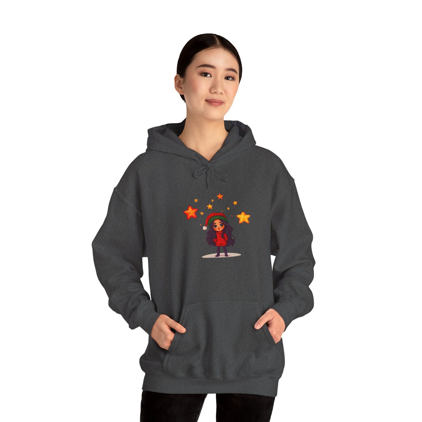 Cute Christmas Starry Ornaments Girl Unisex Heavy Blend™ Hooded Sweatshirt