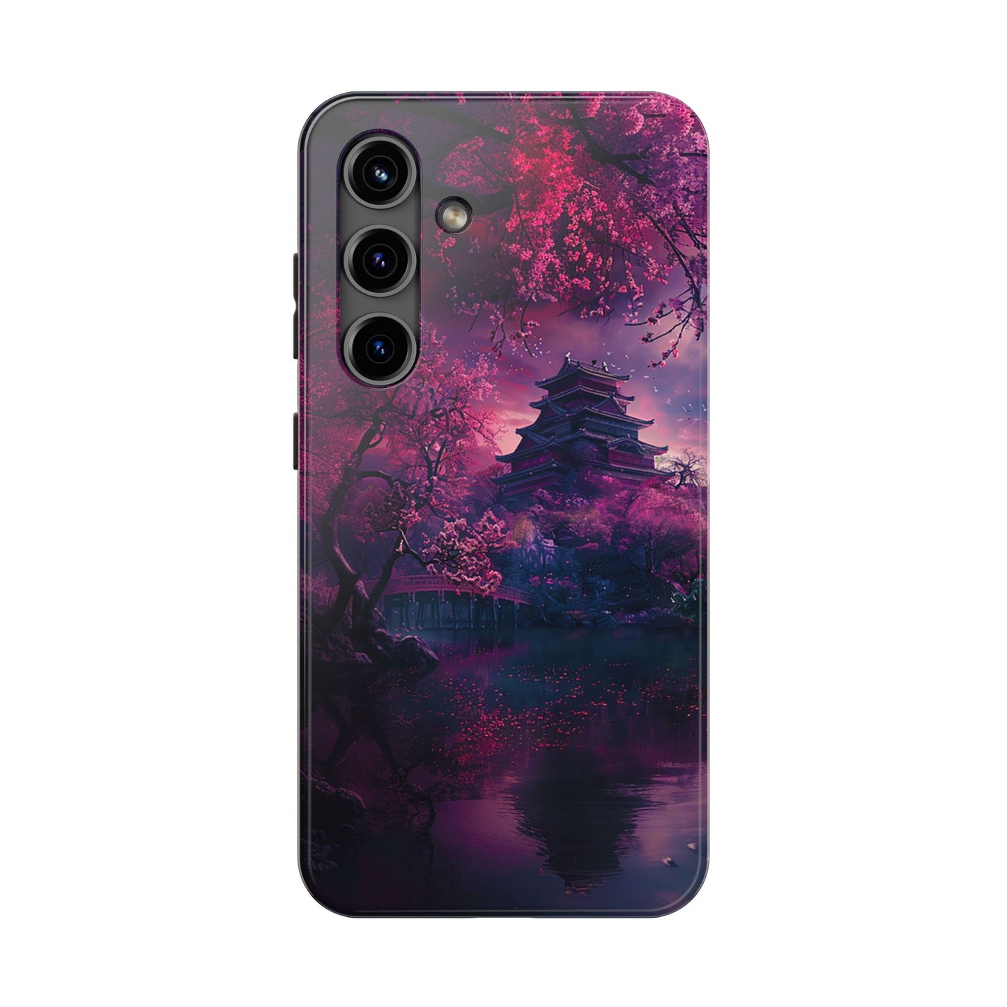 Japanese Cherry Blossum Castle Tough Phone Case iPhone Android