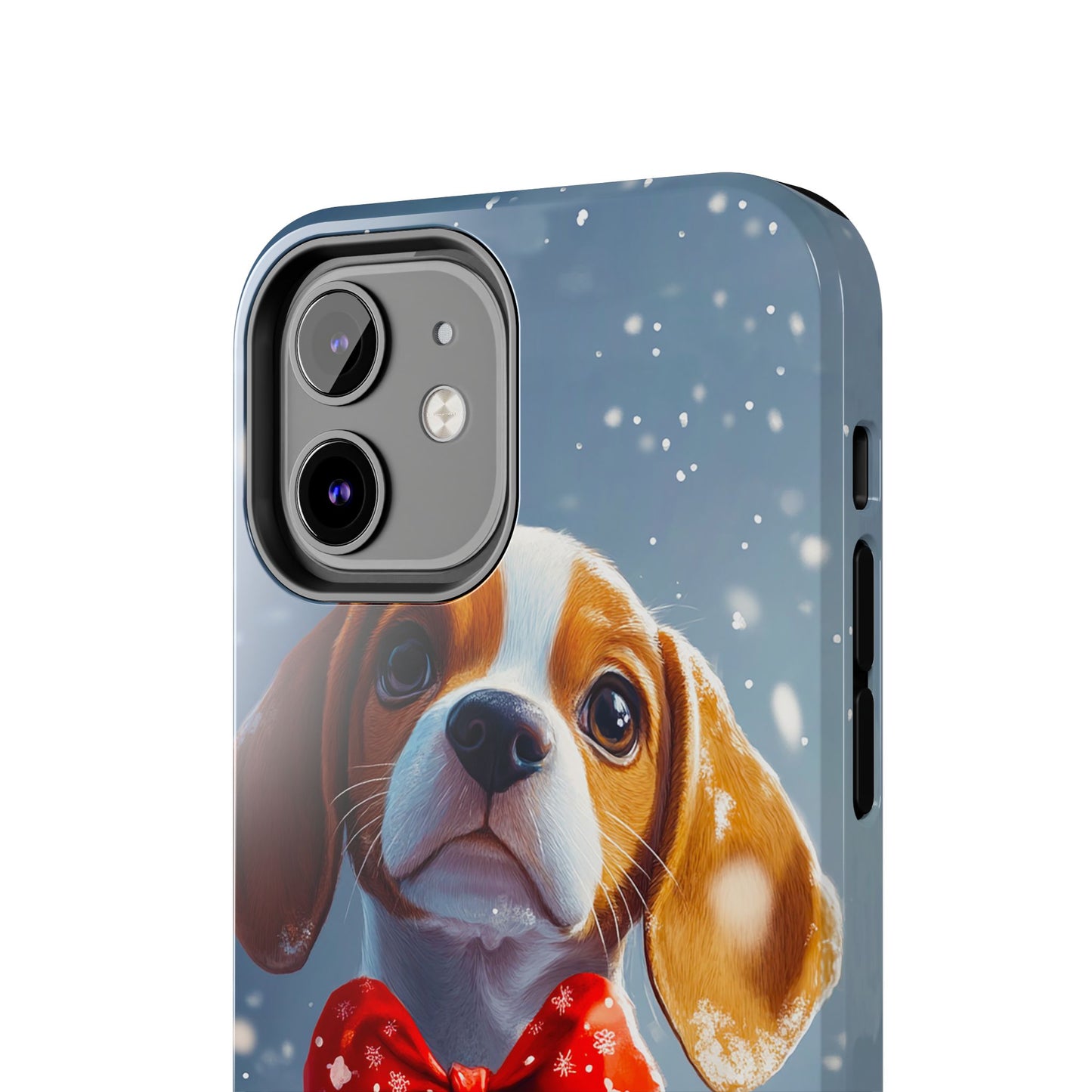 Snowy Cute Christmas Beagle Tough Phone Cases