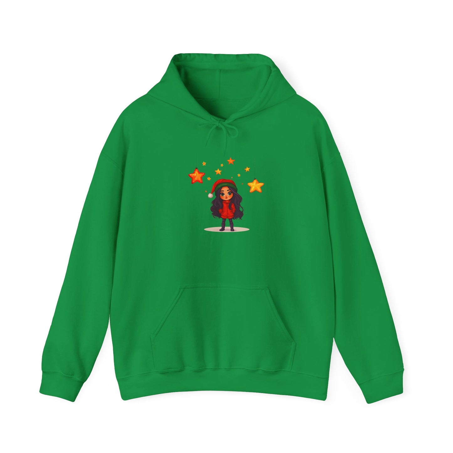 Cute Christmas Starry Ornaments Girl Unisex Heavy Blend™ Hooded Sweatshirt