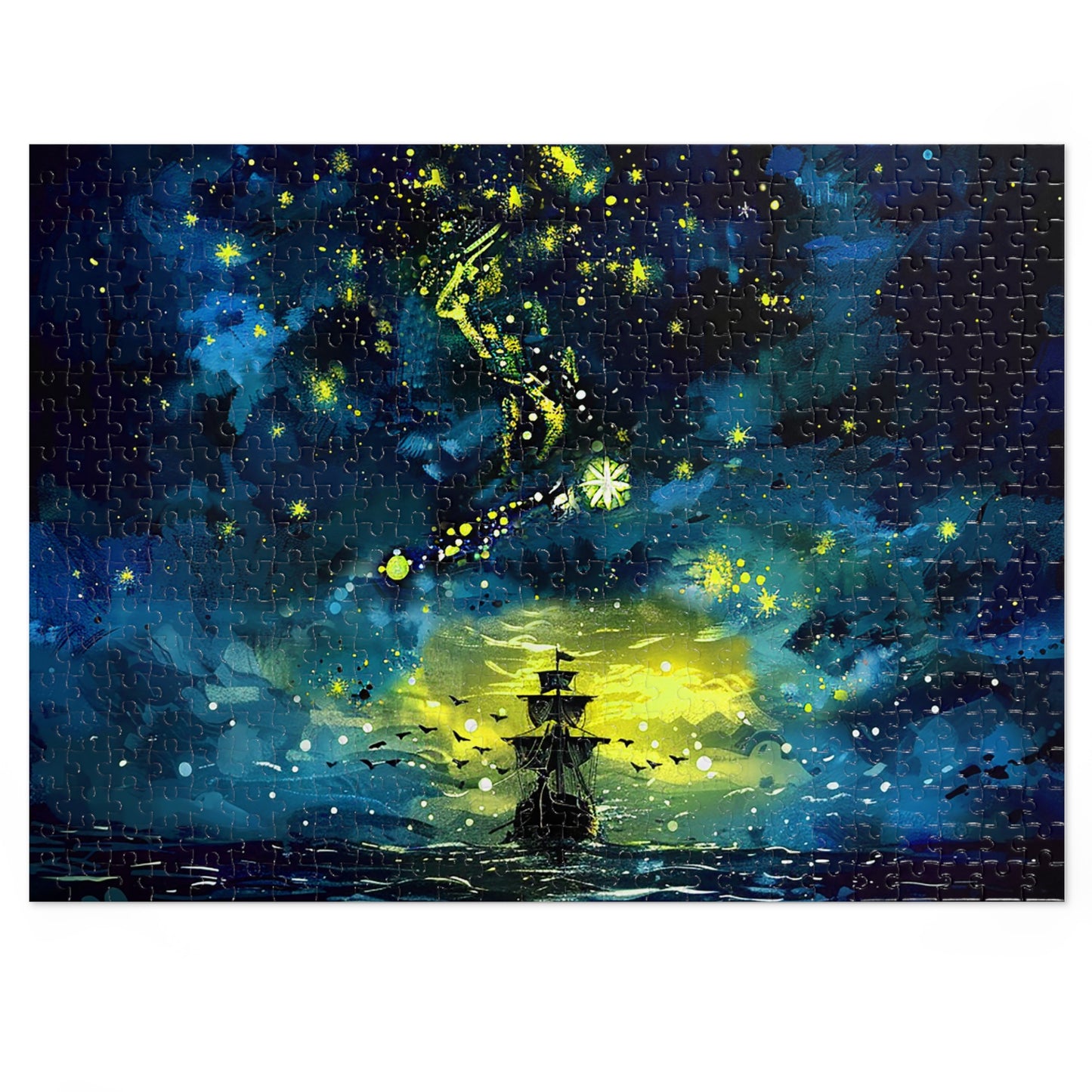 Starry Sky Lost Pirate Ship Jigsaw Puzzle (30, 110, 252, 500,1000-Piece)