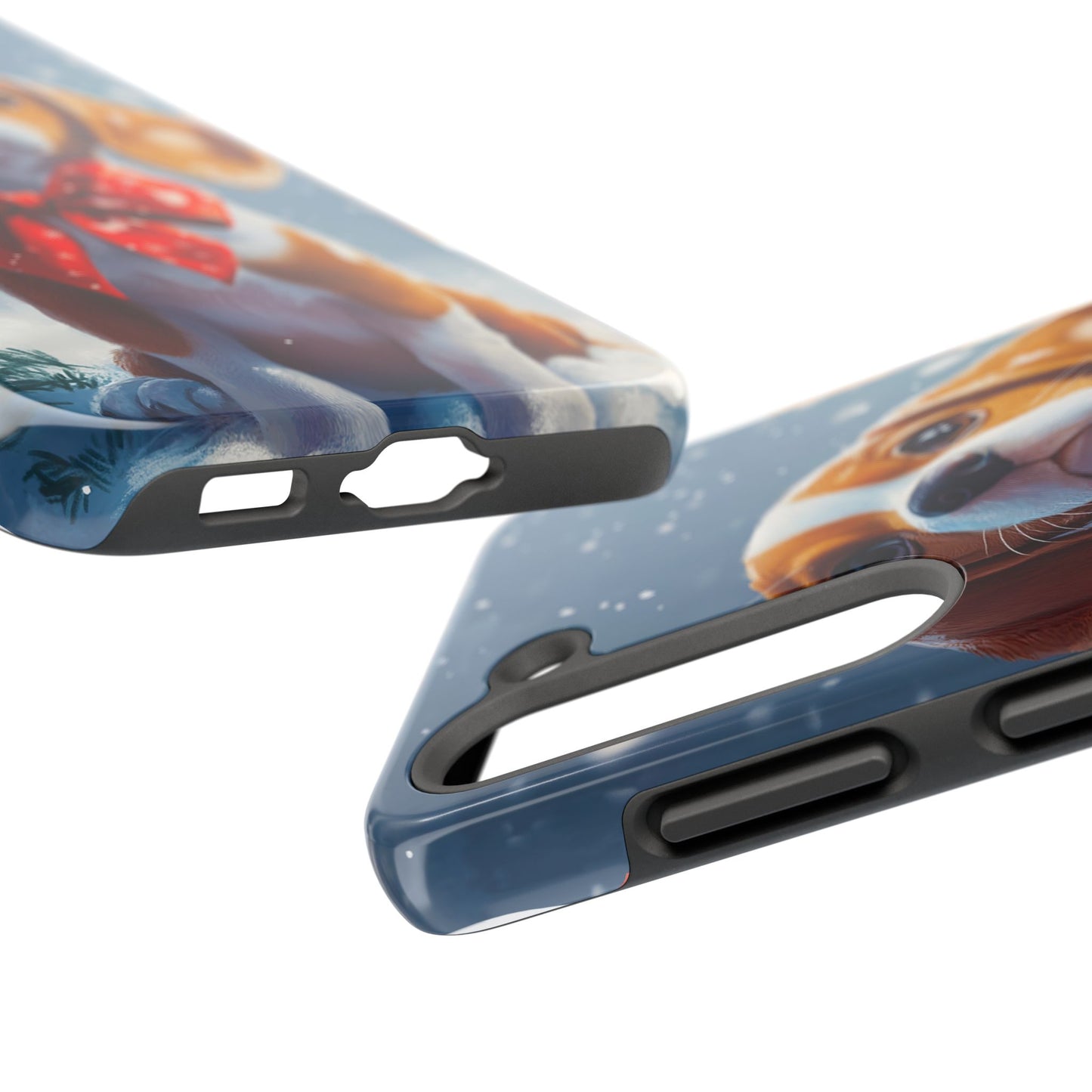 Snowy Cute Christmas Beagle Tough Phone Cases