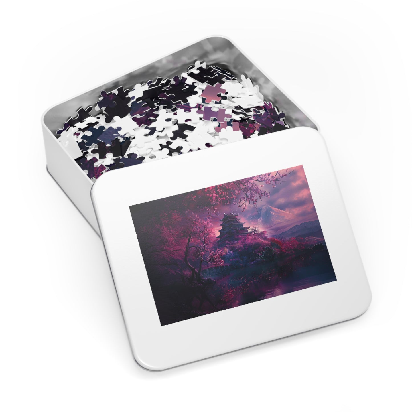 Japanese Cherry Blossum Castle Jigsaw Puzzle (30, 110, 252, 500,1000-Piece)