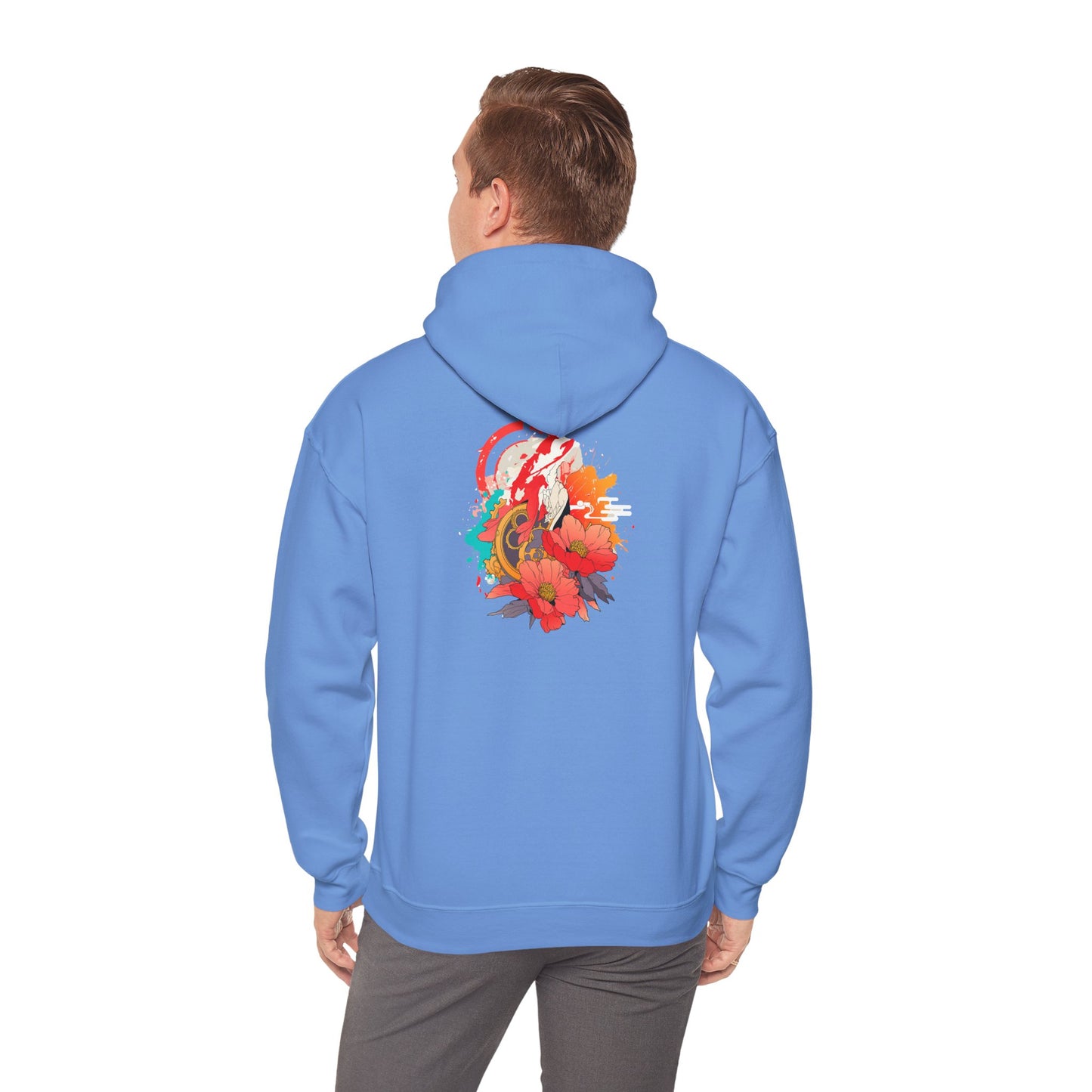 Steampunk Japanese Flowers Elephant Unisex Heavy Blend™ Hooded Sweatshirt