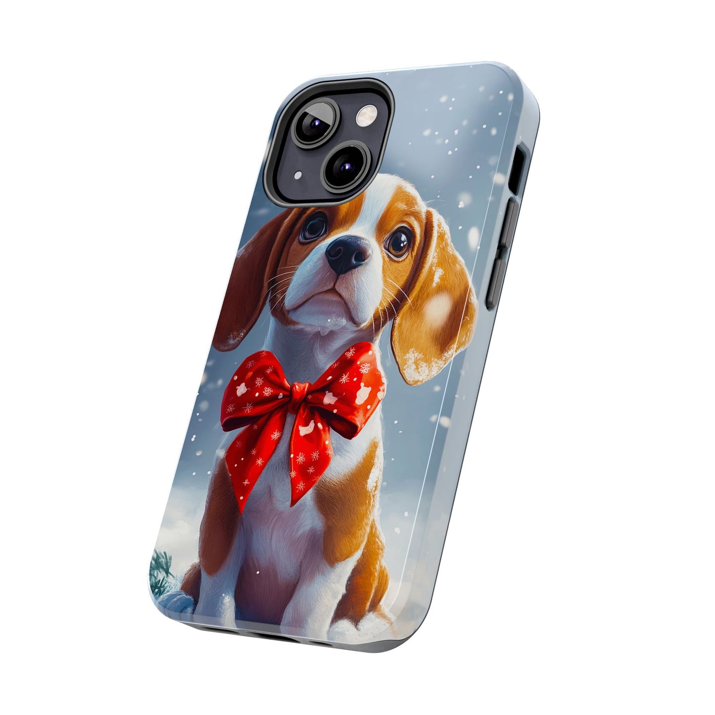 Snowy Cute Christmas Beagle Tough Phone Cases