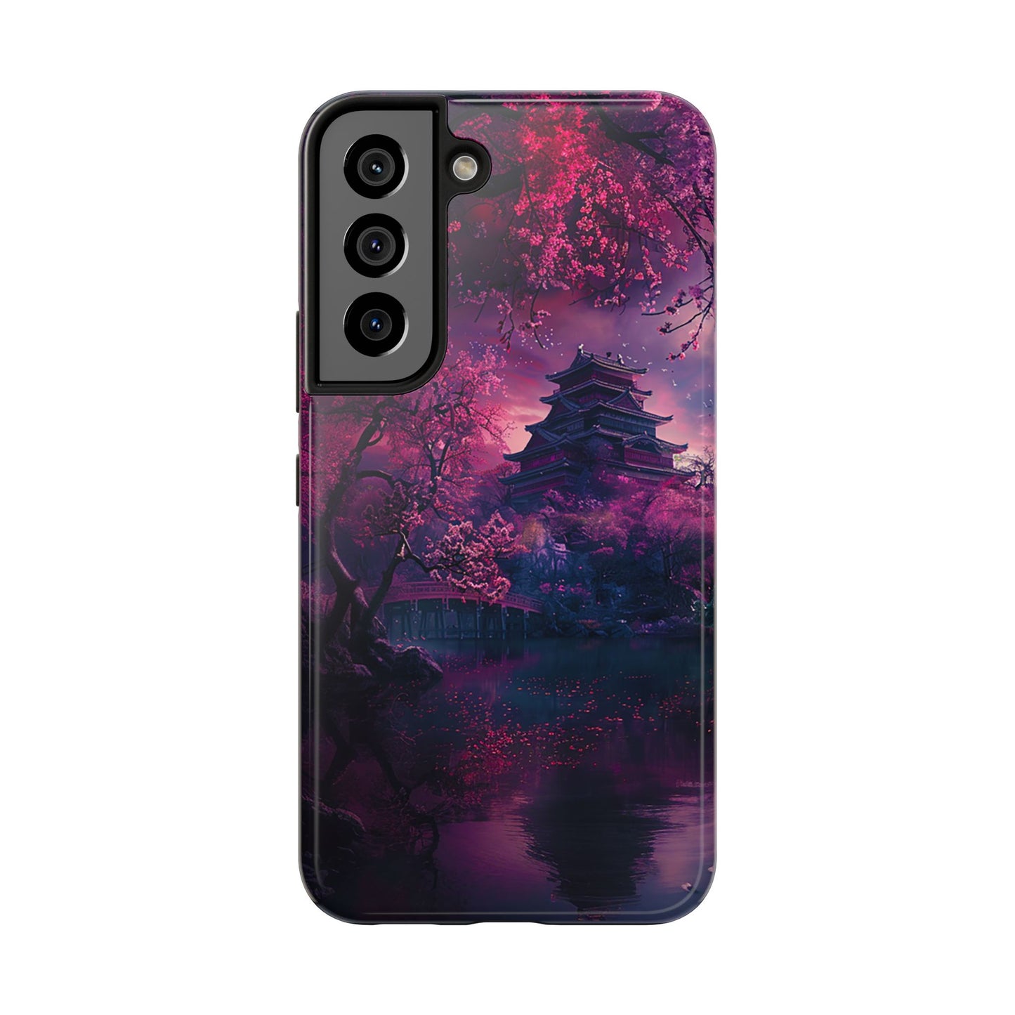 Japanese Cherry Blossum Castle Tough Phone Case iPhone Android