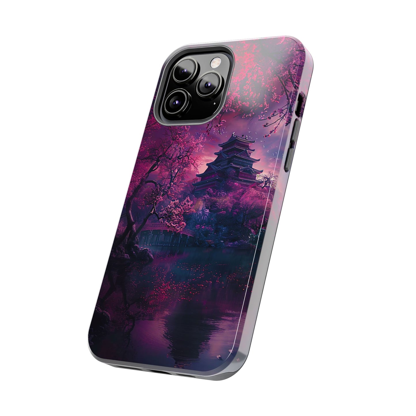 Japanese Cherry Blossum Castle Tough Phone Case iPhone Android