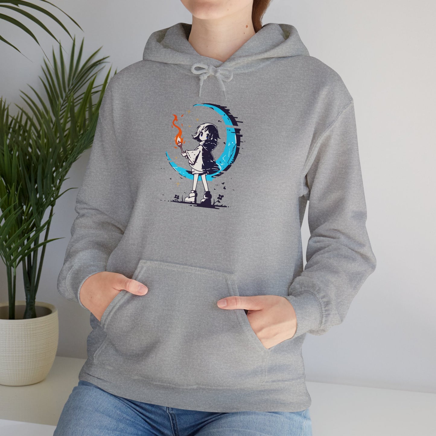 Fantasy Moon Girl Torchbearer Unisex Heavy Blend™ Hooded Sweatshirt