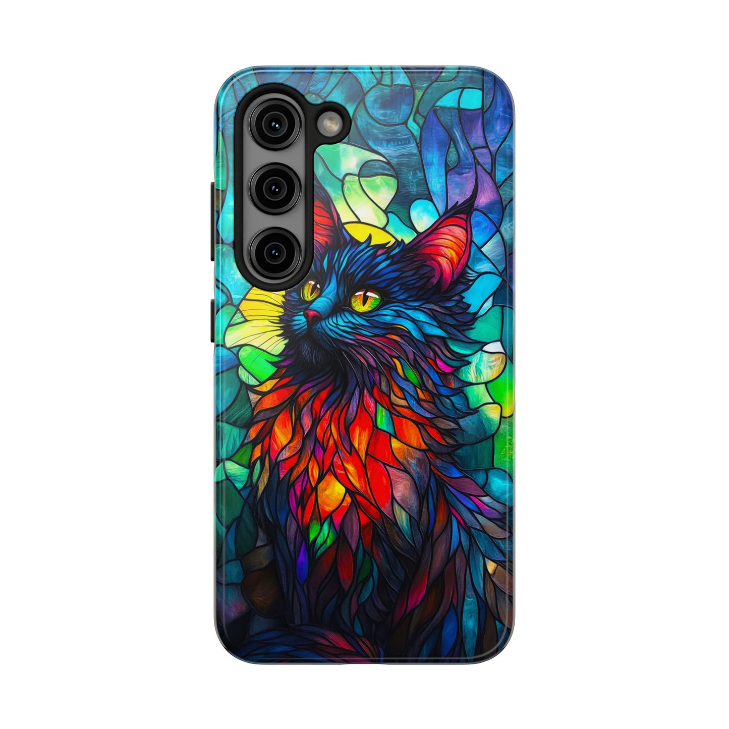 Stained Glass Cat Tough Phone Cases