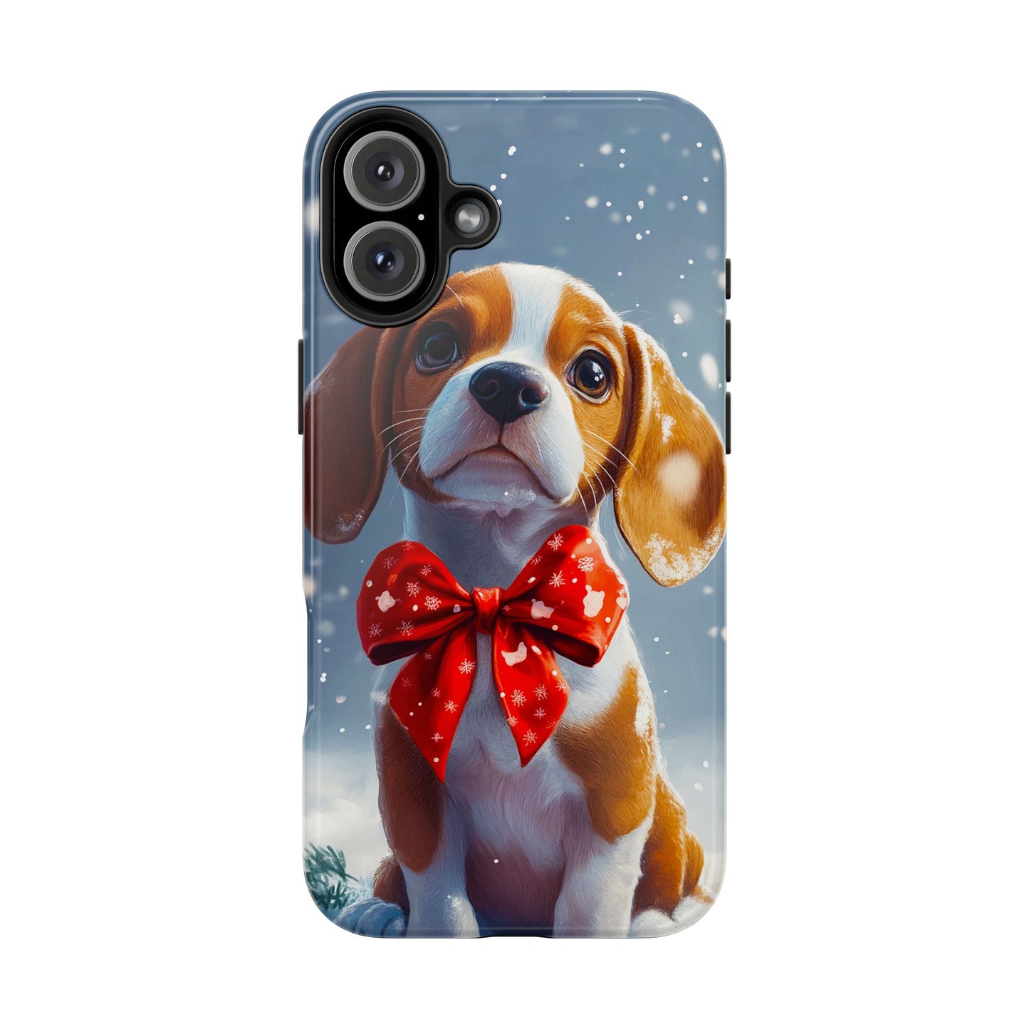 Snowy Cute Christmas Beagle Tough Phone Cases