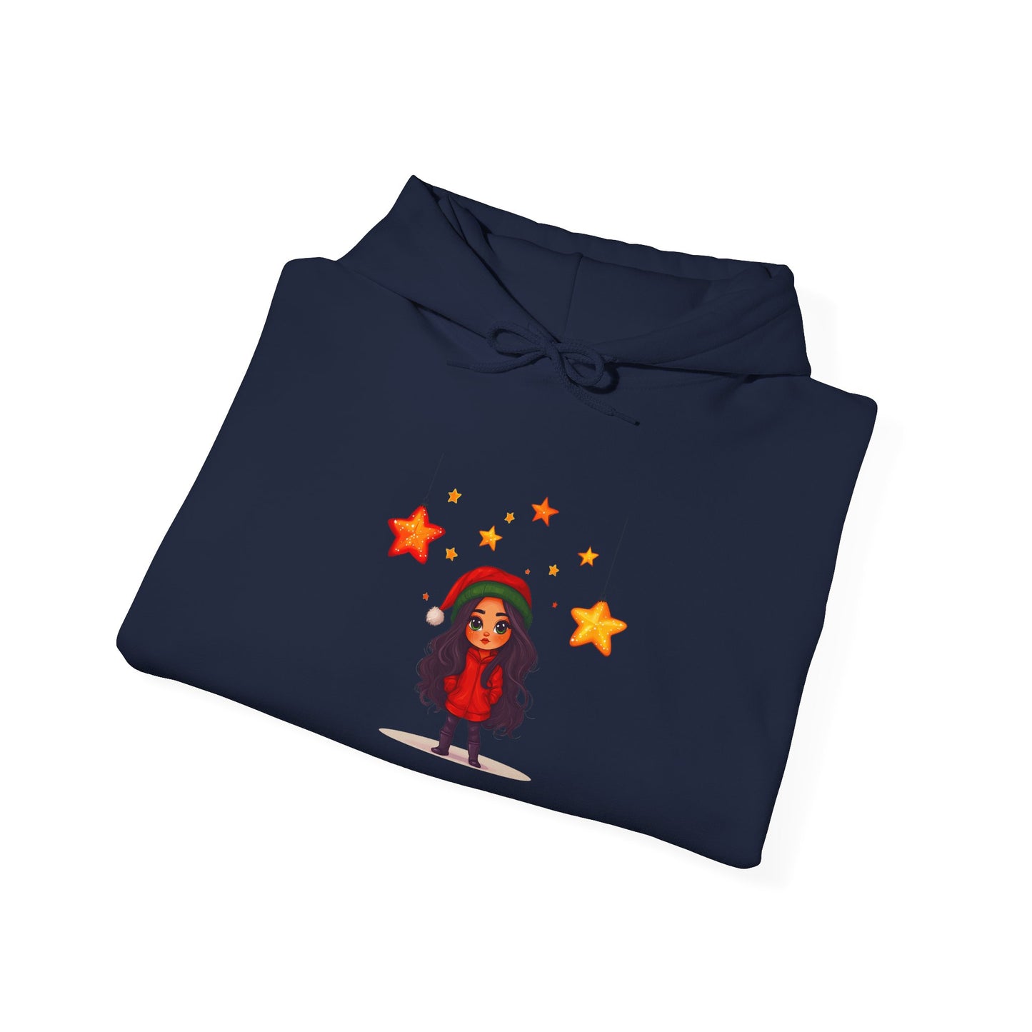 Cute Christmas Starry Ornaments Girl Unisex Heavy Blend™ Hooded Sweatshirt