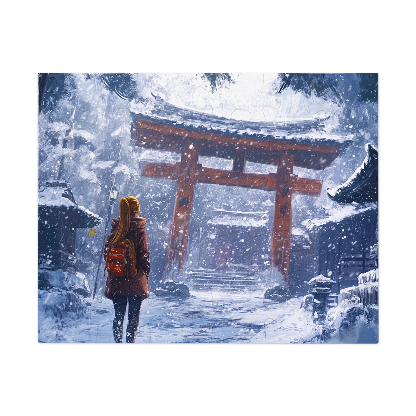 Dark Fantasy Snowy Tori Gate Jigsaw Puzzle (30, 110, 252, 500,1000-Piece)