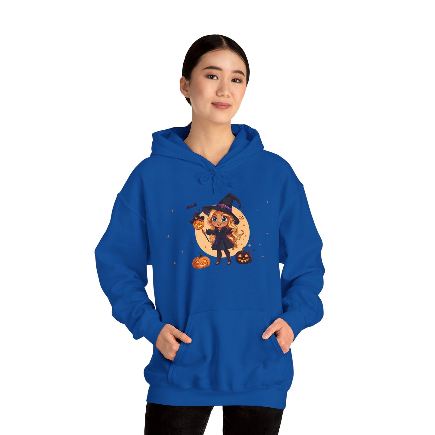 Cute Halloween Magician Girl Unisex Heavy Blend™ Hooded Sweatshirt