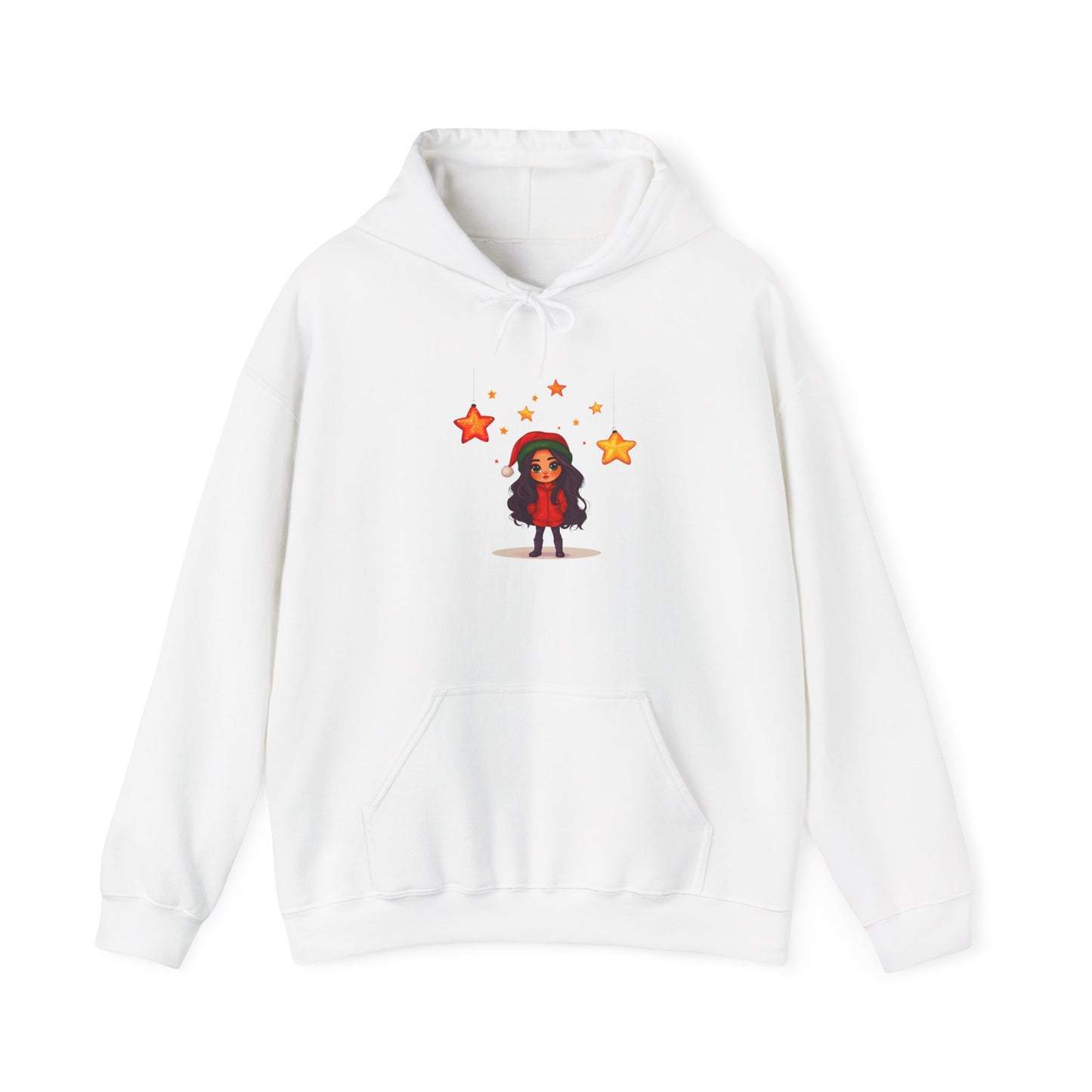 Cute Christmas Starry Ornaments Girl Unisex Heavy Blend™ Hooded Sweatshirt