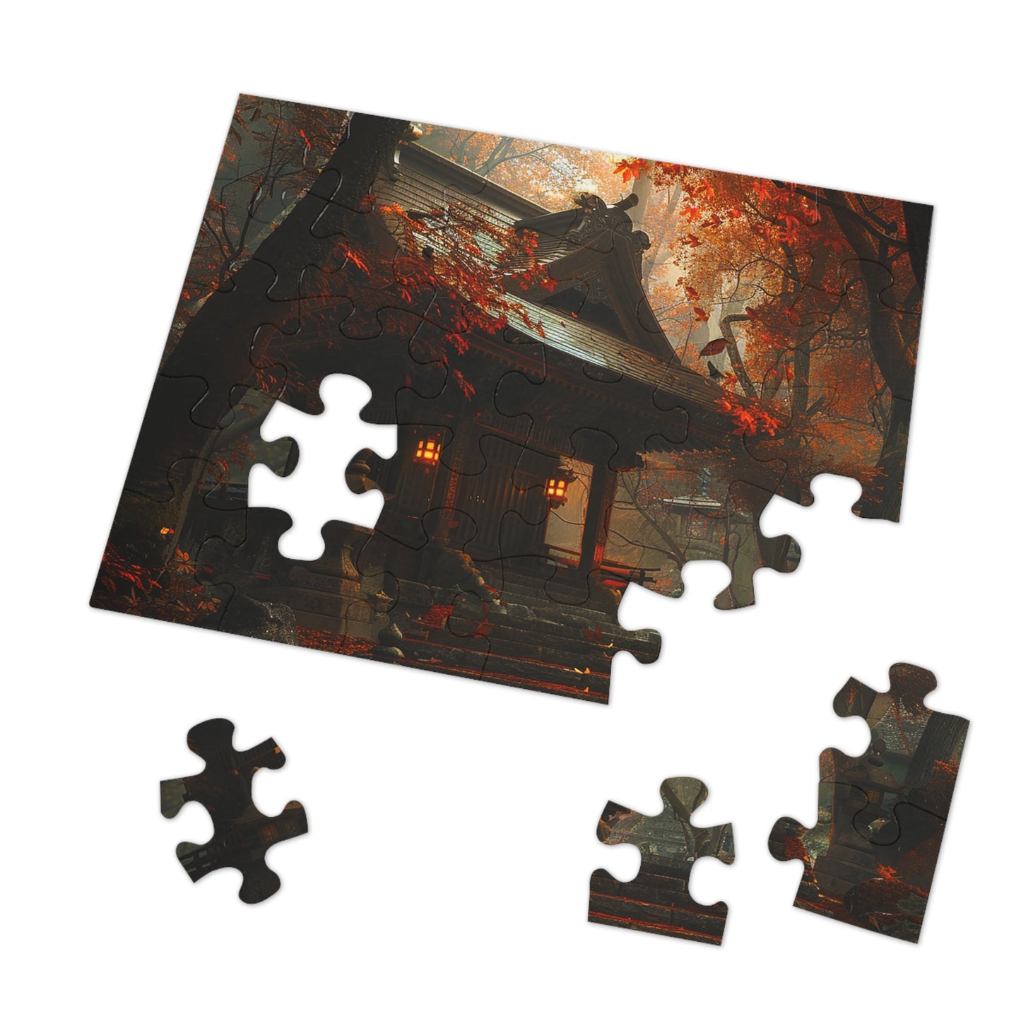 Japanese Autumn Shinto Shrine Jigsaw Puzzle (30, 110, 252, 500,1000-Piece)