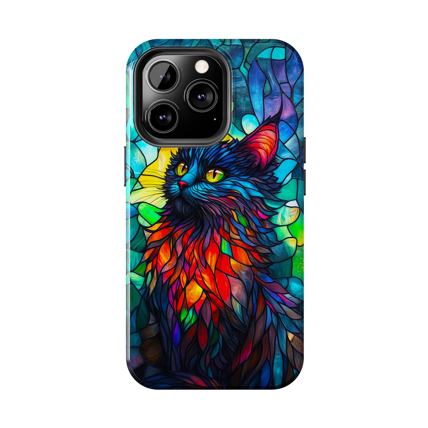 Stained Glass Cat Tough Phone Cases