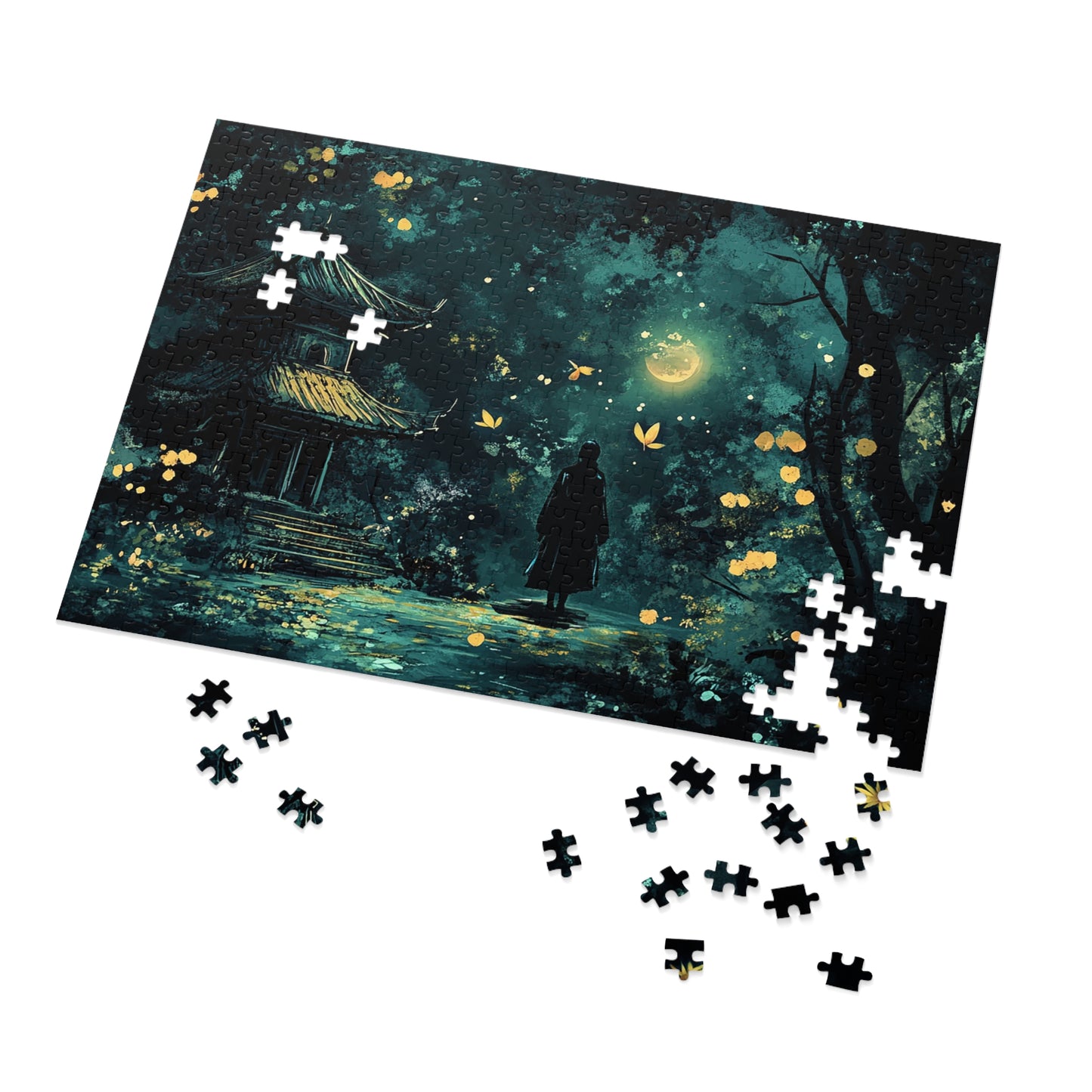 Japanese Shrine Nighttime Fantasy Jigsaw Puzzle (30, 110, 252, 500,1000-Piece)