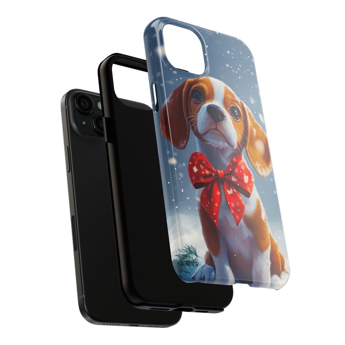 Snowy Cute Christmas Beagle Tough Phone Cases