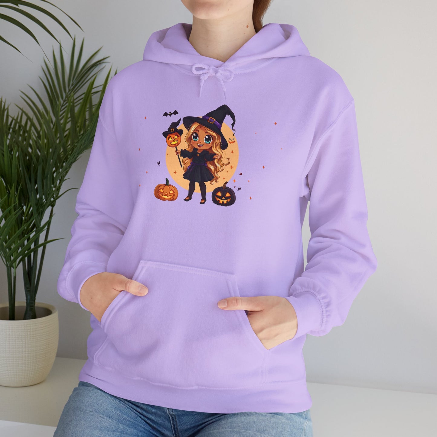 Cute Halloween Magician Girl Unisex Heavy Blend™ Hooded Sweatshirt