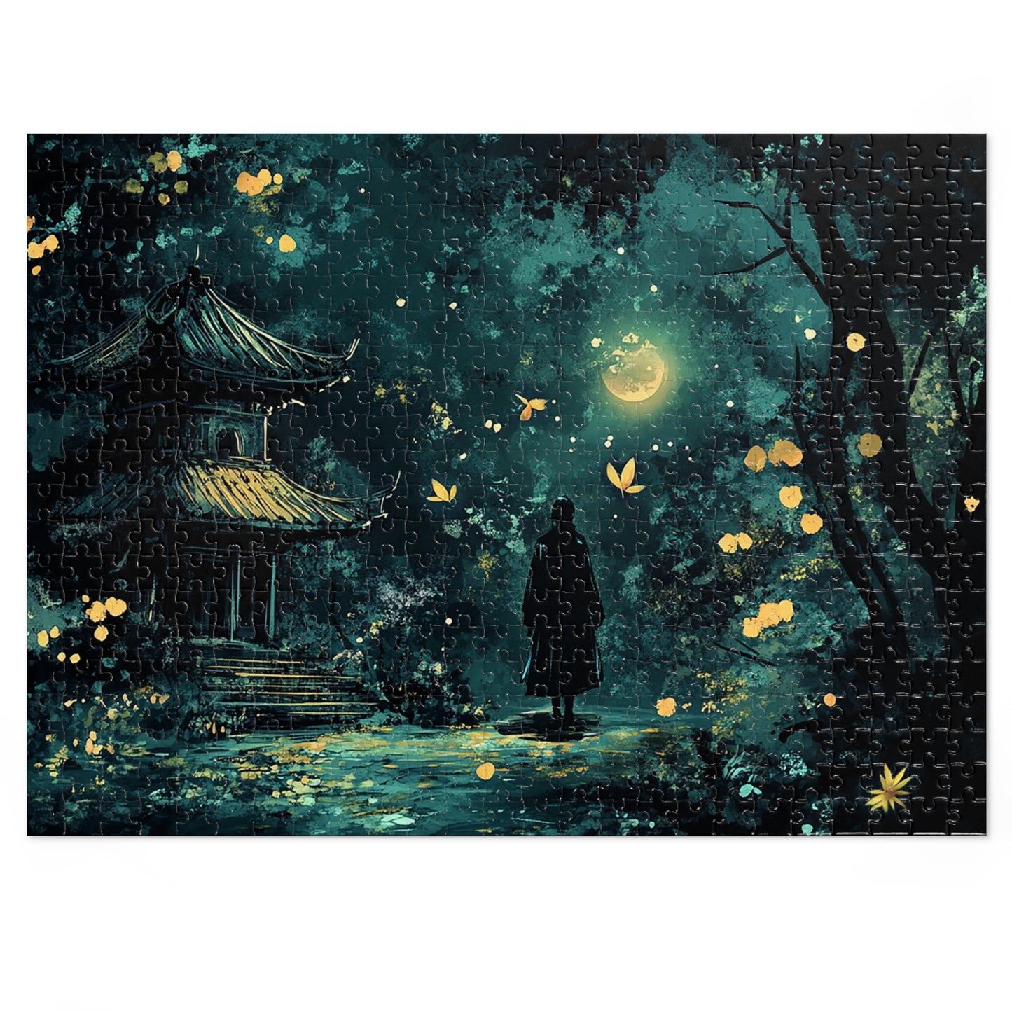 Japanese Shrine Nighttime Fantasy Jigsaw Puzzle (30, 110, 252, 500,1000-Piece)