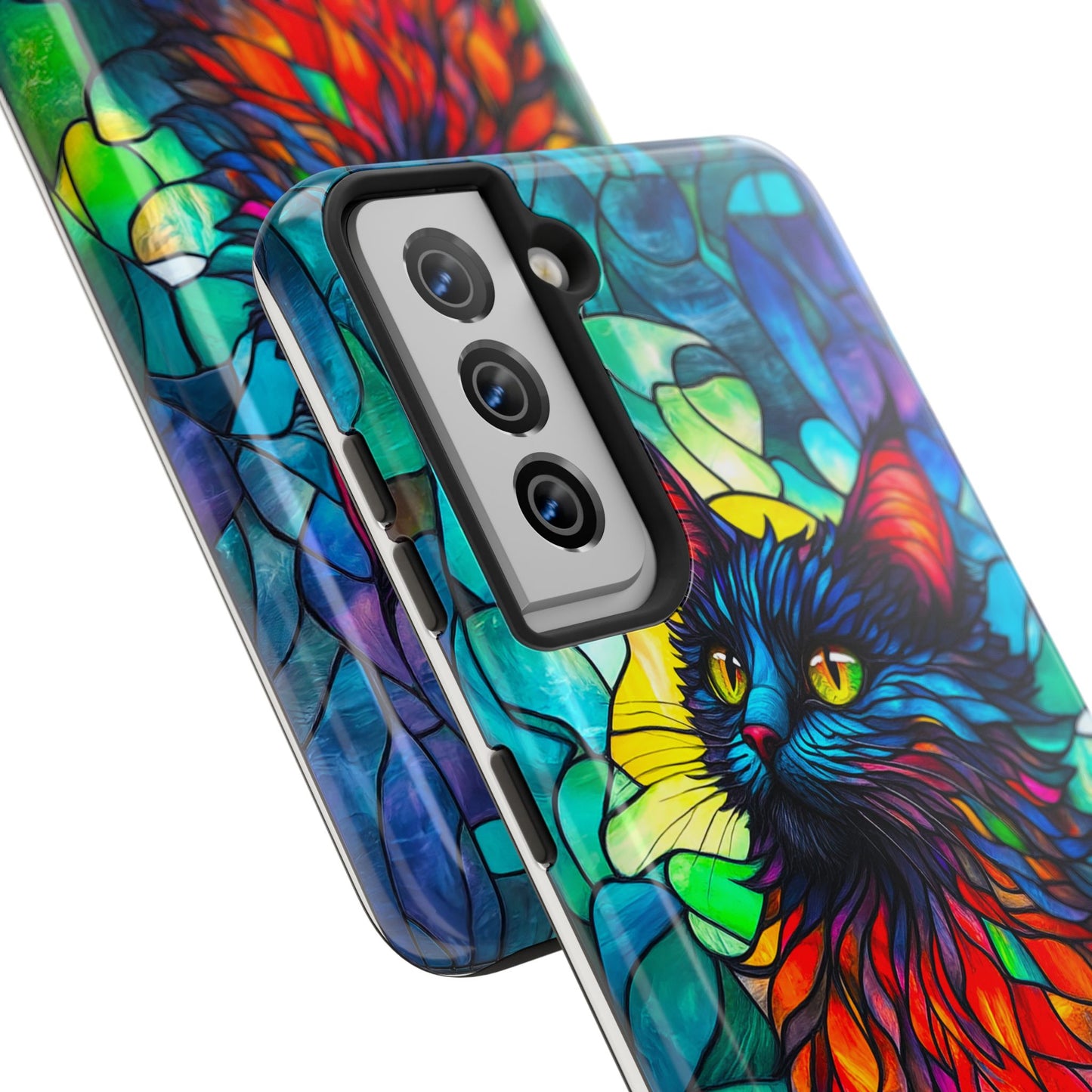Stained Glass Cat Tough Phone Cases