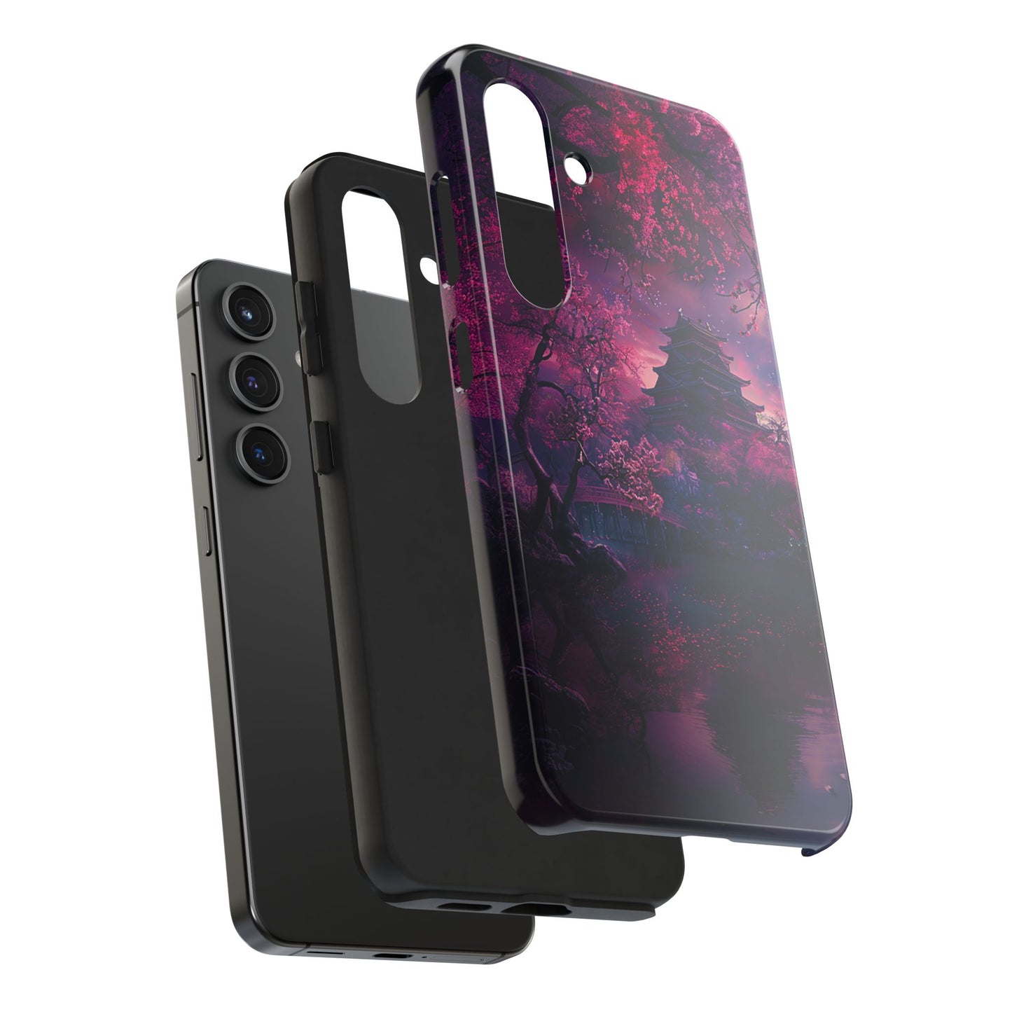Japanese Cherry Blossum Castle Tough Phone Case iPhone Android