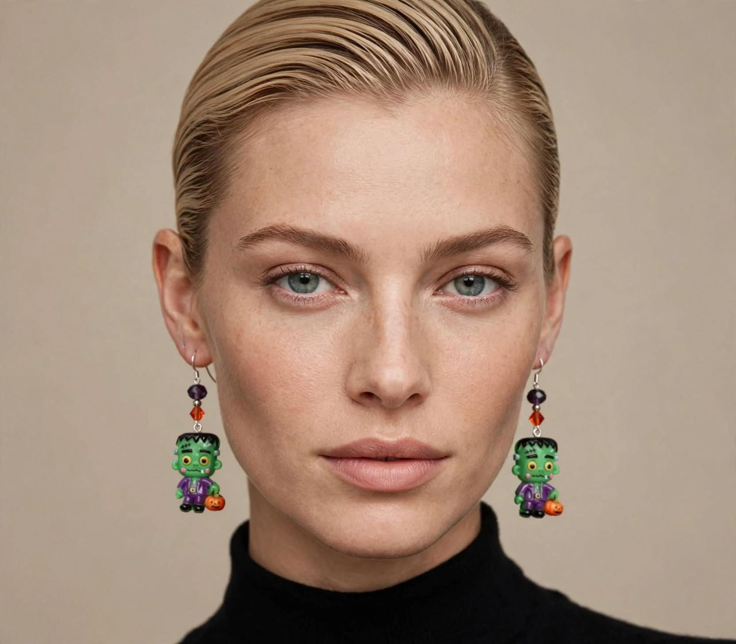 Frankenstein Trick-or-Treat Clay & Resin Earrings - Cute Halloween Jewelry