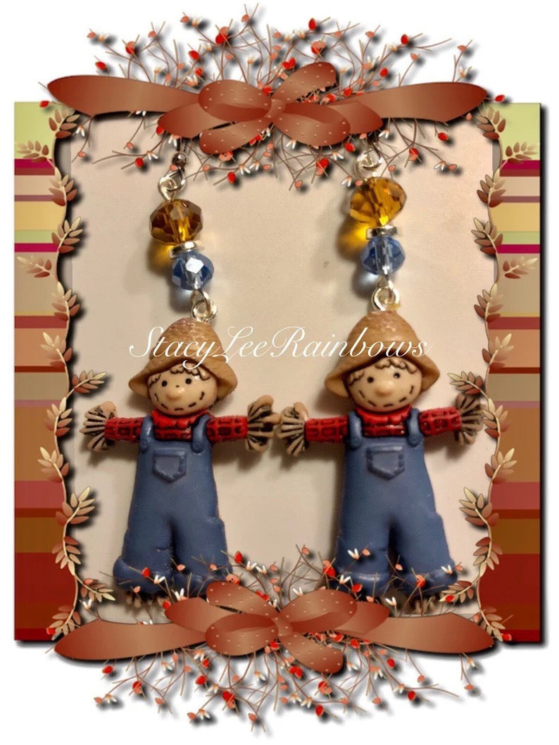 Scarecrow Earrings Fall Thanksgiving Earrings Earings Jewelry