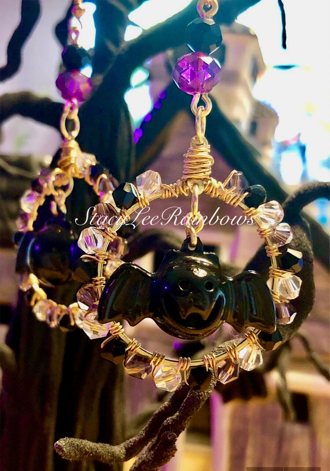 Bat Gold Hoop Earrings - Halloween Jewelry for Women - Spooky Cute Accessories - Gift for Her
