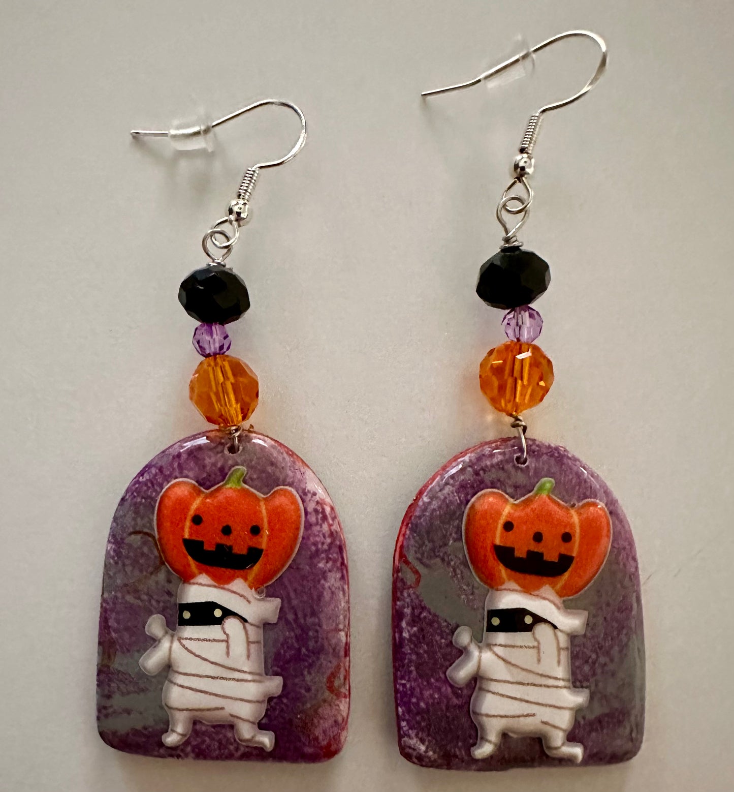 Dangle Clay Resin Spooky Halloween Cat Mummy