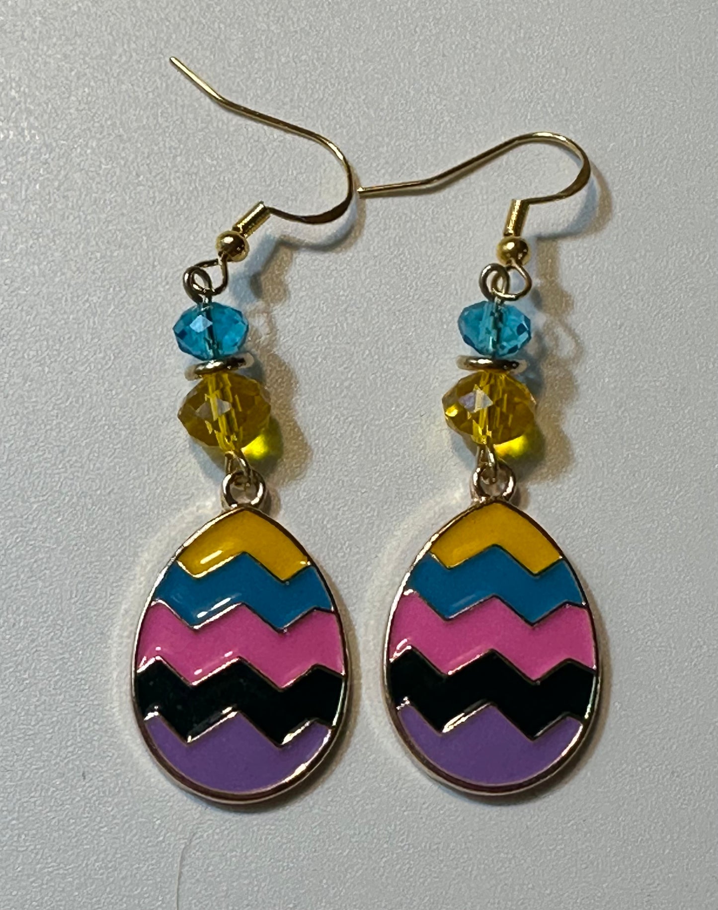 Cute Colorful Easter Egg - Zigzag Design Enamel Charm Jewelry