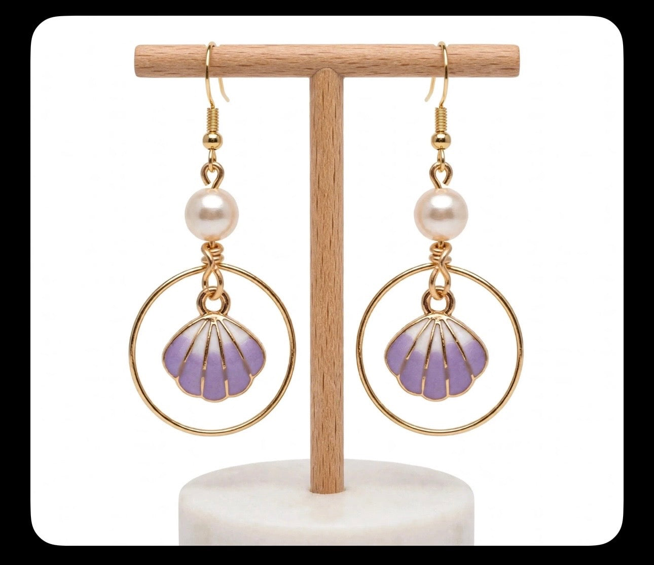 Clamshell Hoop Earrings, Summer Hoop Earrings, Under The Sea, Nautical Jewelry, Beach Earrings