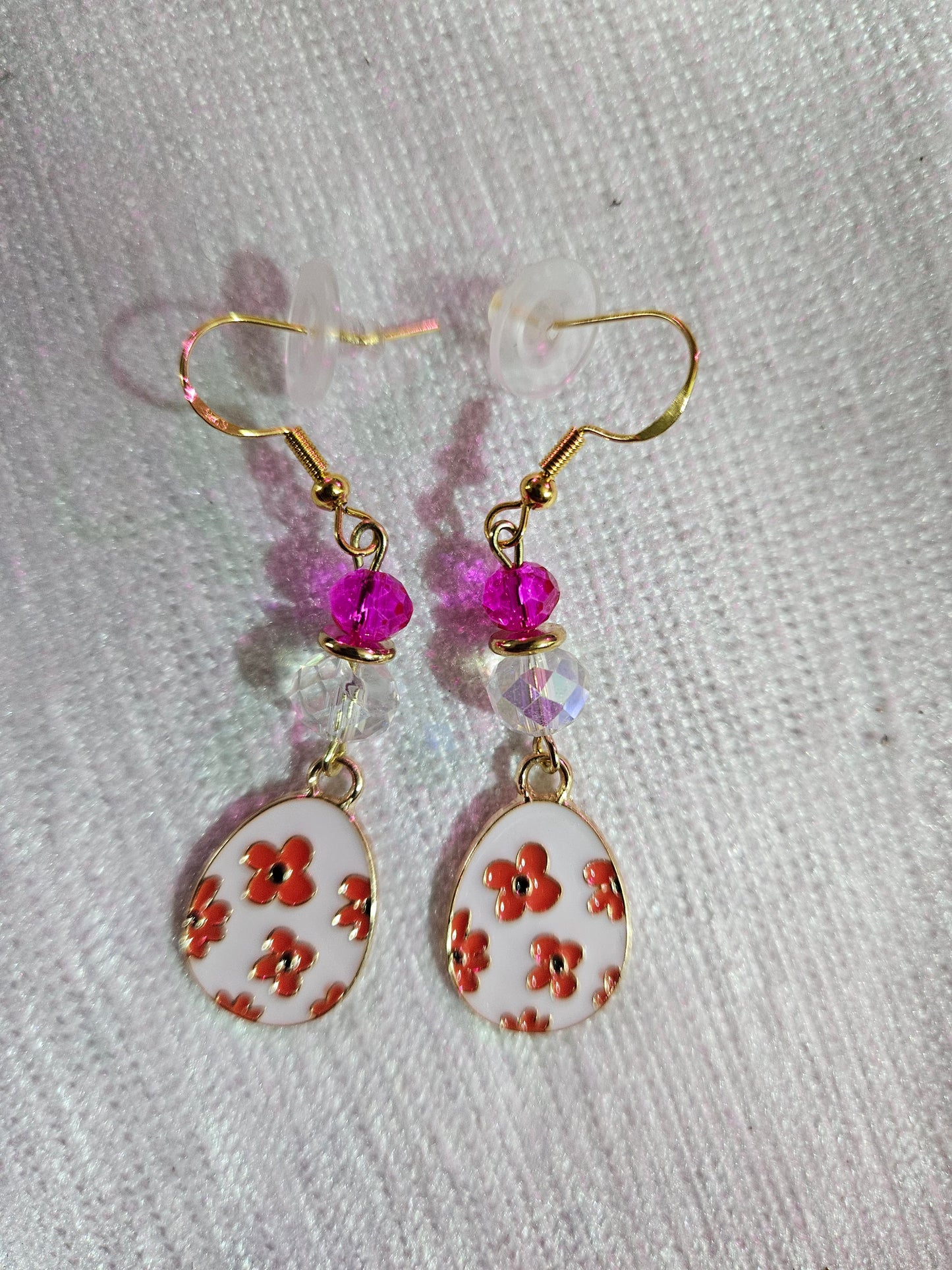 Cute Colorful Easter Egg - Flower Design Enamel Charm Jewelry