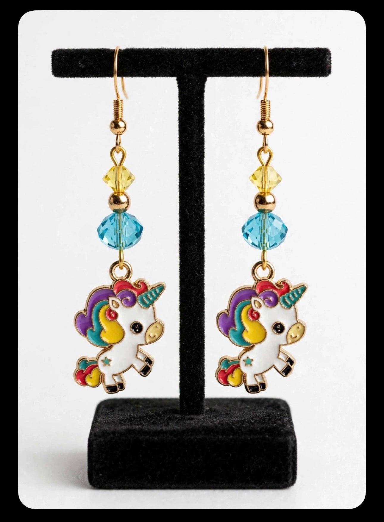 Colorful Unicorn Enamel Earrings - Fantastical Dangle Jewelry