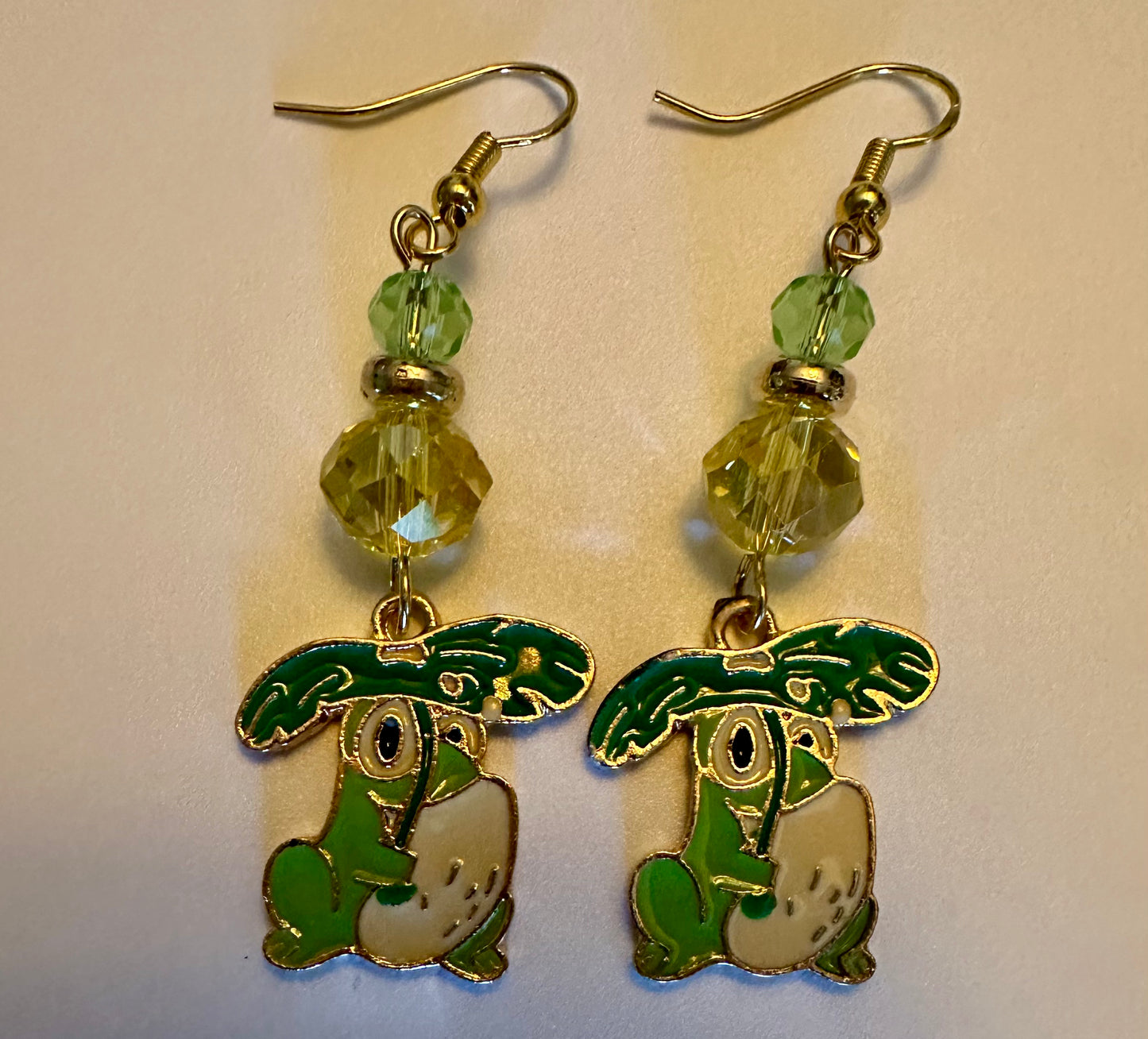 Lily Pad Frog Enamel Earrings - Cute Quirky Dangle Jewelry