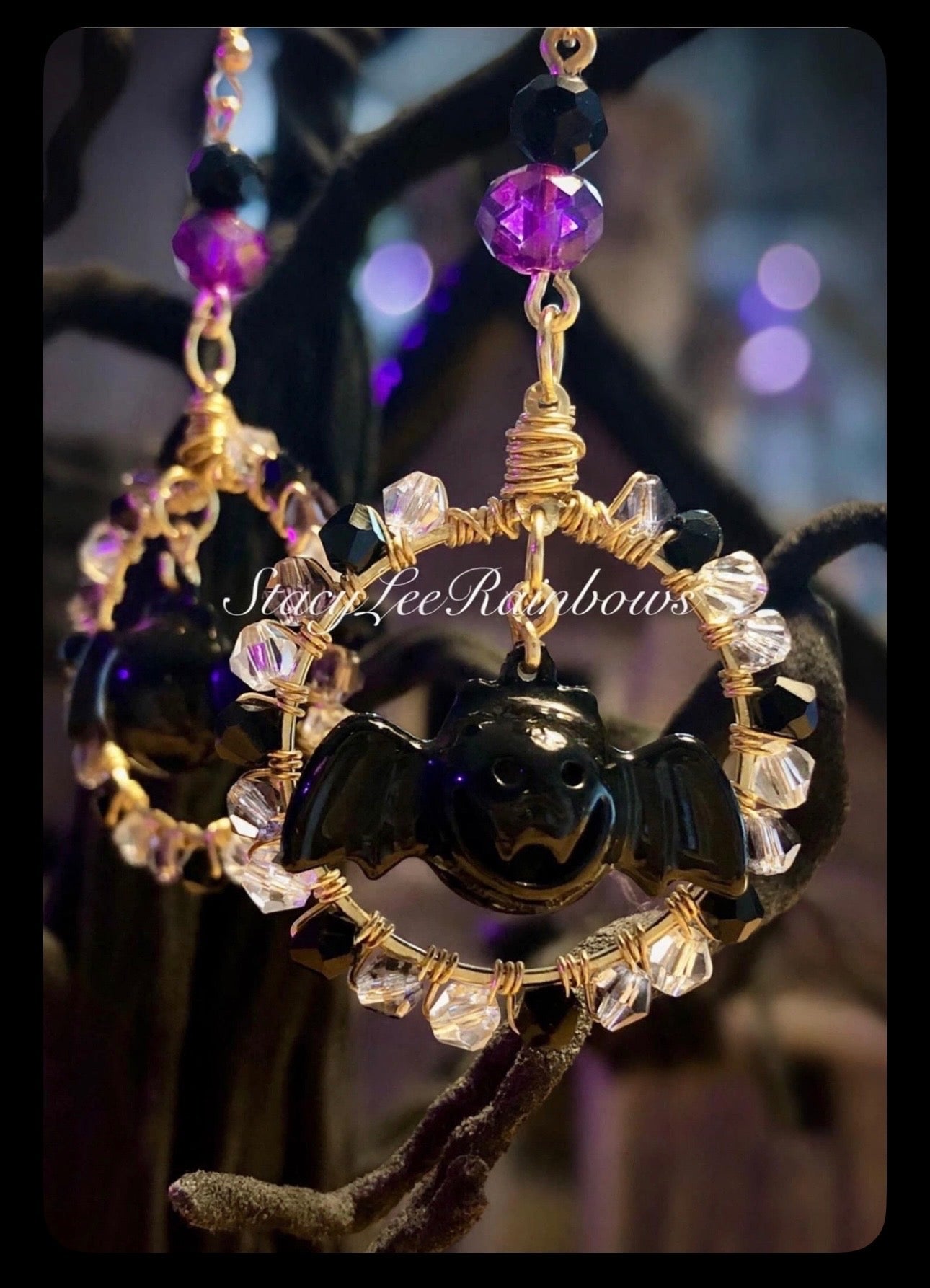 Bat Gold Hoop Earrings - Halloween Jewelry for Women - Spooky Cute Accessories - Gift for Her