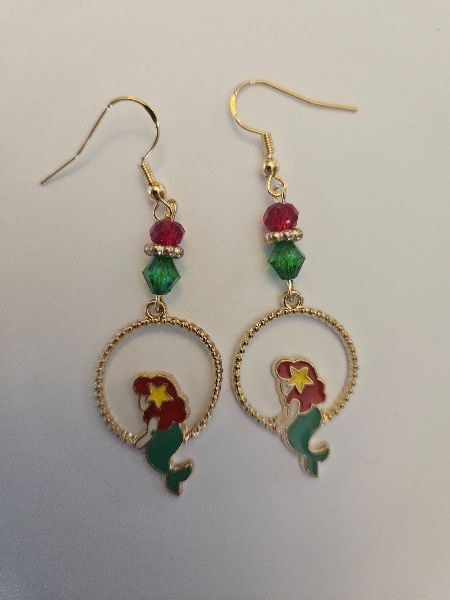 Elegant Mermaid Enamel Earrings - Fancy Ocean Dangle Jewelry