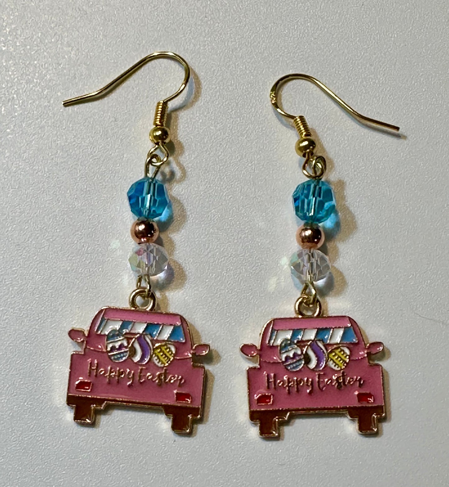 Happy Easter Van Enamel Charm Earrings - Dangle Jewelry