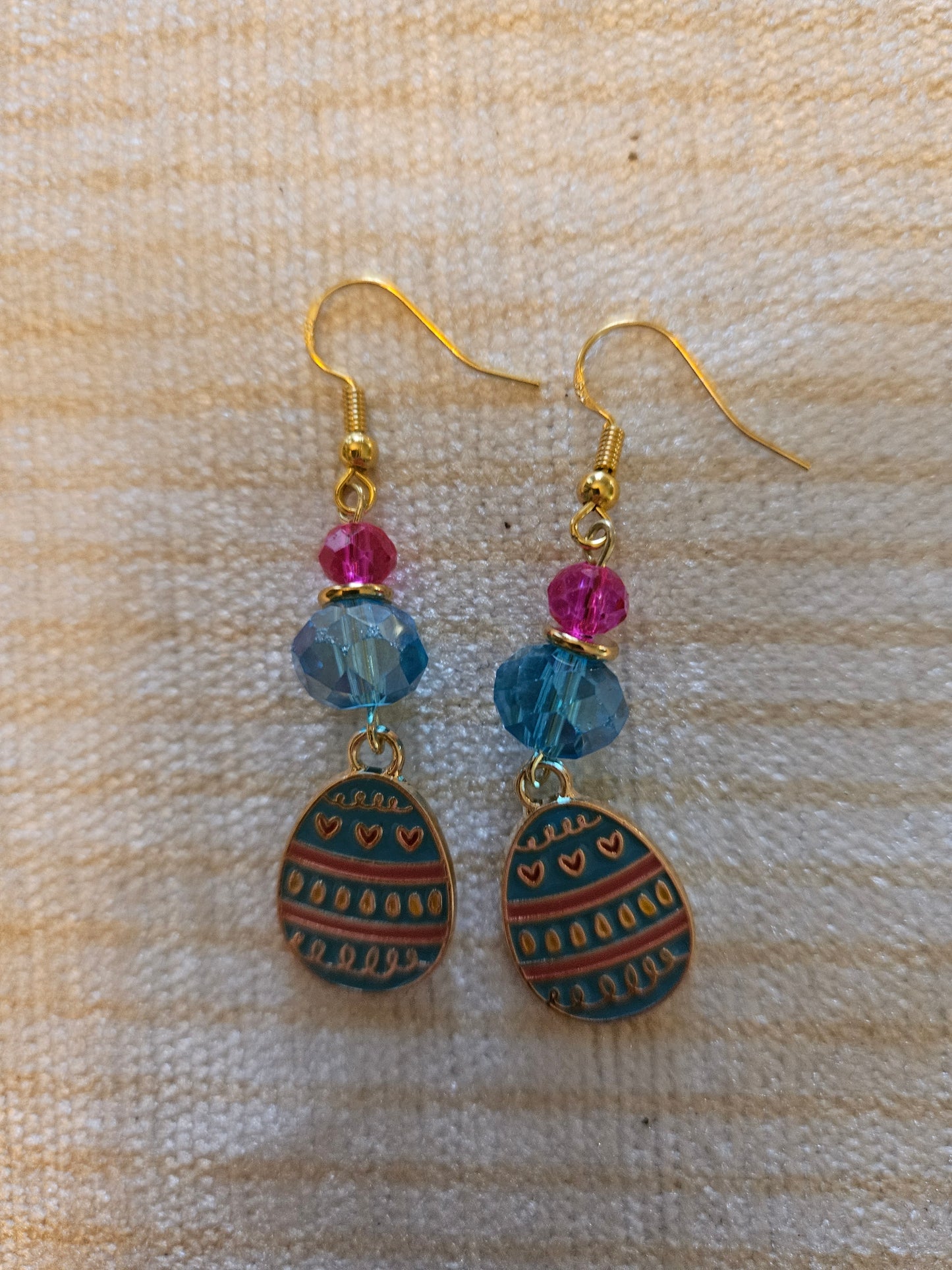 Cute Colorful Easter Egg - Heart Design Enamel Charm Dangle Jewelry