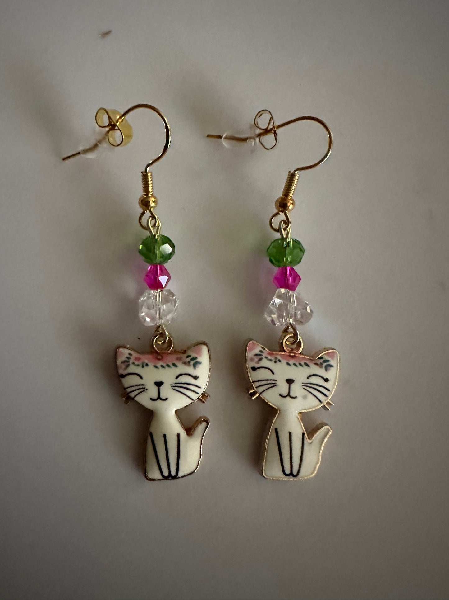 Whimsical Cute Cat Enamel Earrings - Adorable Dangle Jewelry